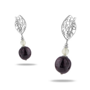 Серьги «Жозетт» с камнем гранат