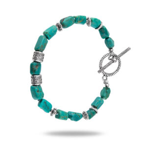 Браслет, камень бирюза, 20см