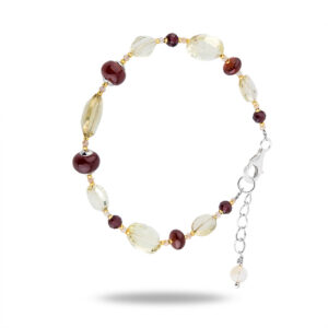 Браслет «Энджи» из камней цитрин, гранат, 18 см