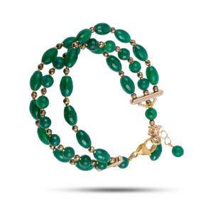 Браслет «Травы», камни хризопраз, пирит, 18 см