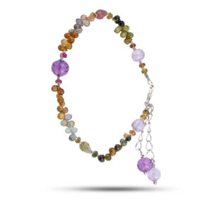 Браслет «Саломея», камни турмалин, шпинель, 17,5 см