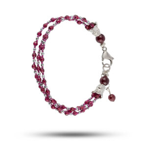 Браслет «Киндзмараули» с камнями гранат, пирит, 18 см