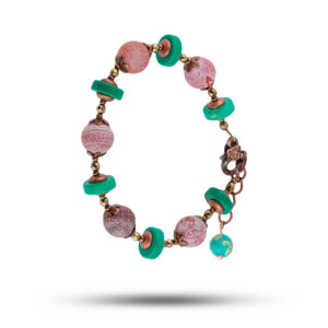 Браслет из агата и бирюзы «Песок», 18 см