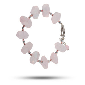 Браслет «Мария» из камней розовый кварц, пирит, 18 см
