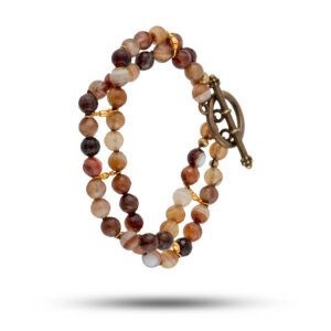 Браслет из агата коричневого, арт 90401