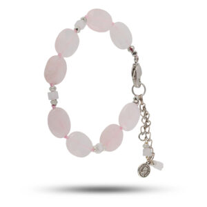Браслет с натуральными камнями «розовый кварц»