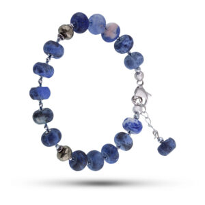 Браслет «Ираса» из камней содалит, пирит, 18 см