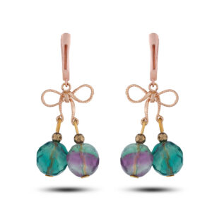 Серьги «Медея» с камнем флюорит