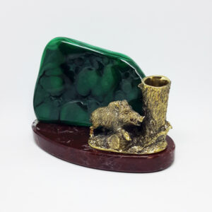 Карандашница «Кабан» Малахит, мрамор
