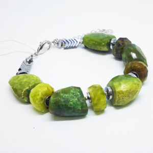 Браслет «Мириам», камни гроссуляр, гематит, 18 см