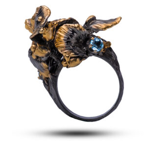 Кольцо «Райский цветок», камень топаз, размер 18