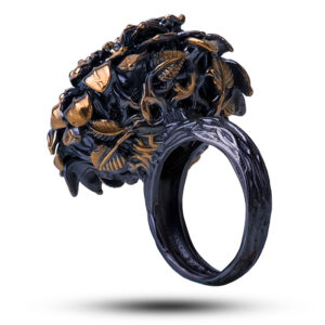 Кольцо «Подсолнух», камень фианит, размер 18