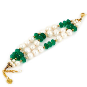 Браслет «Жизель», жемчуг, хризопраз