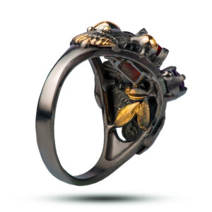 Кольцо «Афродита», камни аметист, гранат, фианит, размер 18,25