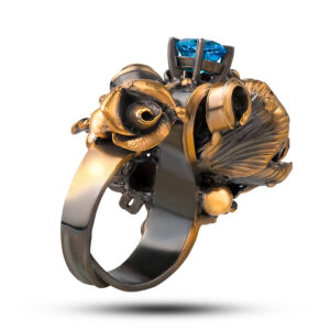 Кольцо «Цветочная феерия», камни топаз, гранат, раухтопаз, фианит, размер 16,5