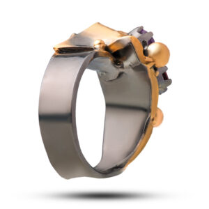 Кольцо «Дали», камни цитрин, гранат, аметист, фианит, размер 17,5