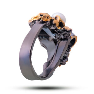 Кольцо «Нежный букет» с жемчугом, размер 18