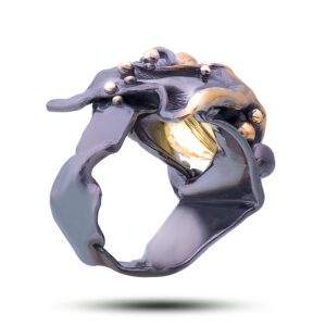 Кольцо «Прелюдия», камни цитрин, фианит, размер 17,25