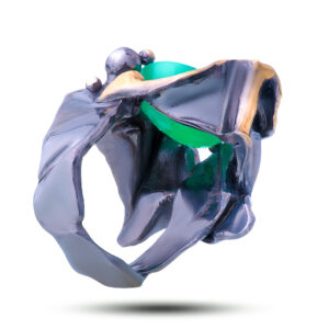 Кольцо «Афродита», камни хризопраз, фианит, размер 17,5