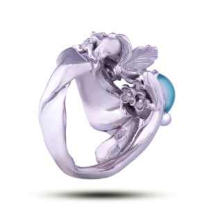 Кольцо «Орхидея», с жемчугом, фианитом, размер 17