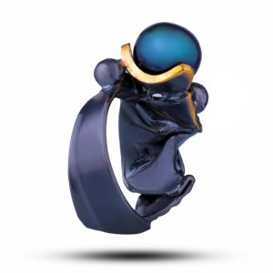 Кольцо «Винтаж» с жемчугом, фианитом