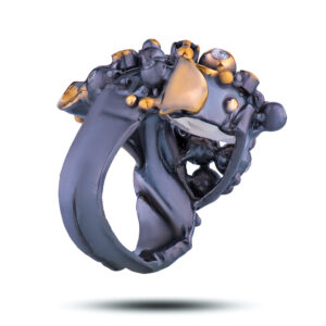 Кольцо «Метаморфозы», камни цитрин, хризолит, фианит, шпинель, размер 17,75