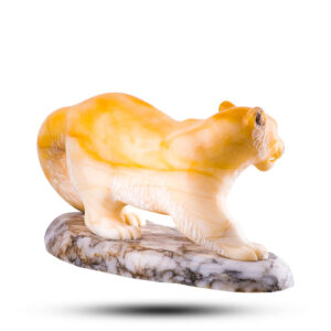 Фигурка из камня «Снежный барс» Камень ангидрит