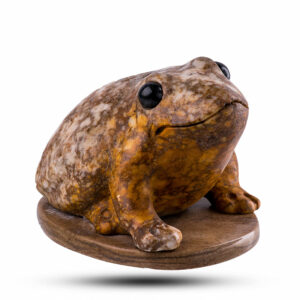 Фигурка «Жаба», камни ангидрит, стеатит, 120 мм