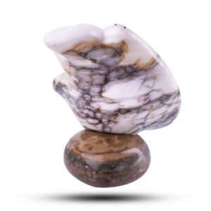 Фигурка из камня Кот «Яблочко» Камень ангидрит