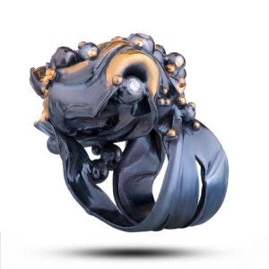 Кольцо «Метаморфозы», камни раухтопаз, цитрин, фианит, размер 18,5