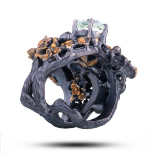 Кольцо «Весна», камни празиолит, цитрин, раухтопаз, фианит, размер 16,5