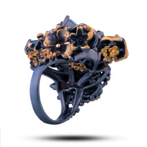 Кольцо «Элегия», камни топаз, фианит, размер 18