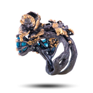 Кольцо «Дивный сад», камни топаз, фианит, размер 15,5