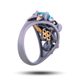 Кольцо «Морена», камни топаз, фианит, размер 17