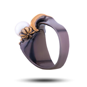 Кольцо «Модерн», жемчуг, фианит, размер 18