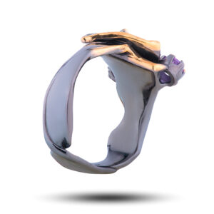 Кольцо «Винтаж», камни аметист, фианит