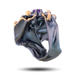 Кольцо «Рапан», камни аметист, фианит, размер 17,25