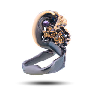 Кольцо «Фелиция»,аметист, жемчуг, фианит, празиолит