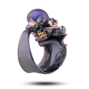 Кольцо «Винтаж», жемчуг, аметист, фианит, размер 17,5