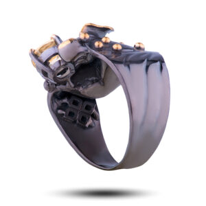 кольцо с камнями цитрин и фианитами Винтаж