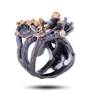 Кольцо «Кристина», камни гранат, фианит, размер 17,25