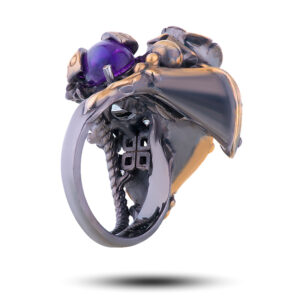 Кольцо «Летний день», камни аметист, празиолит, фианит, размер 17