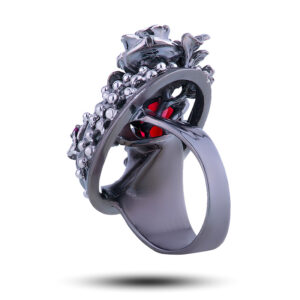 Кольцо «Миледи», камни гранат, фианит, размер 18,25