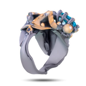 Кольцо «Модерн», камни топаз, шпинель, фианит, размер 17