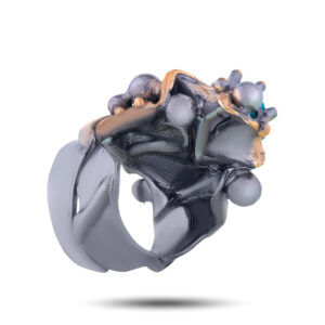 Кольцо «Модерн», камни топаз, фианит, размер 17,5