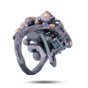 Кольцо «Стрекоза», камни топаз, шпинель, фианит, размер 17,5