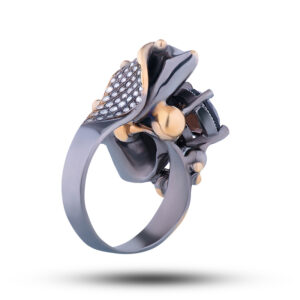 Кольцо «Модерн», камни раухтопаз, фианит, размер 17,5