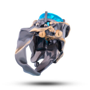 Кольцо «Винтаж», камни топаз, фианит, размер 18