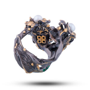 Кольцо «Валенсия», шпинель, раухтопаз, жемчуг, фианит, размер 17,25