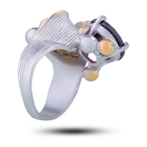 Кольцо «Винтаж», камни гранат, фианит, размер 16,25